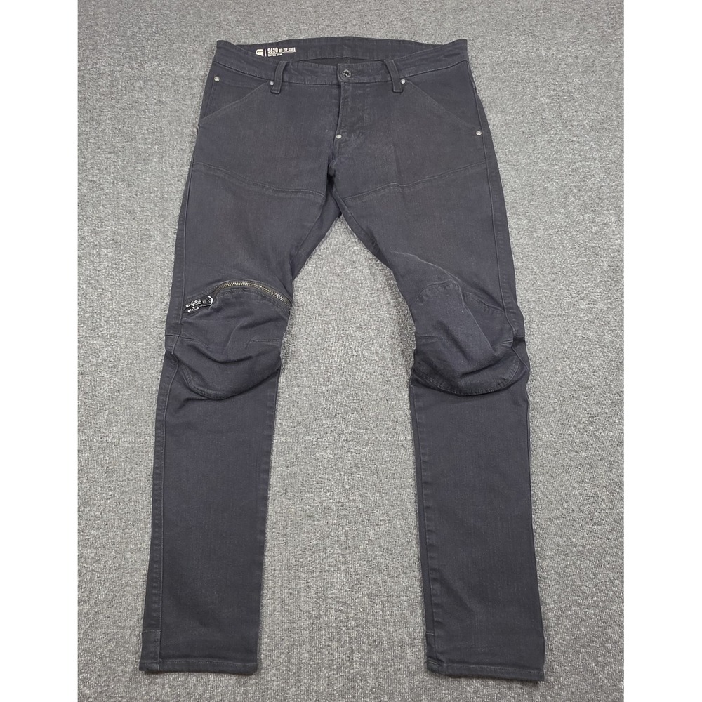 G-Star Raw 5620 3D Zip Knee Skinny Jeans Blk Sz 34x32 (Fits34x28) Y2K Moto Biker